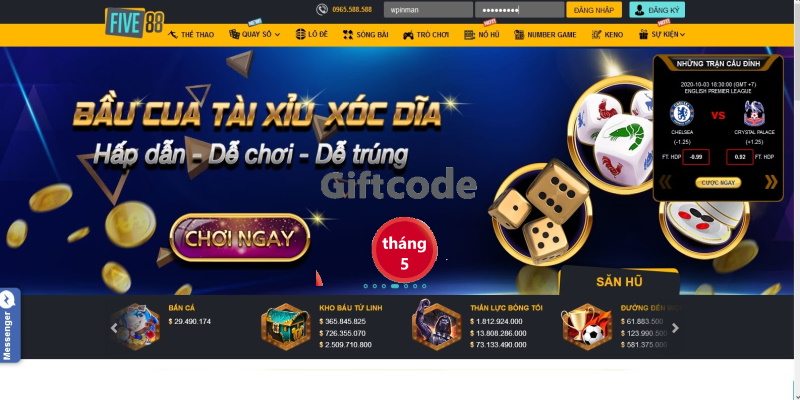 Giftcode của Five88