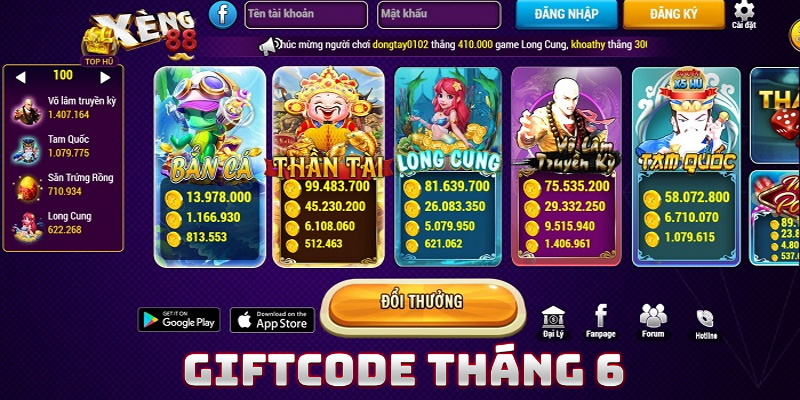 Giftcode của Xeng88