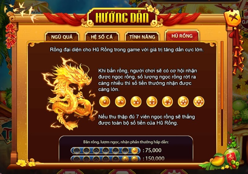 Hũ Rồng tài lộc tại thể loại game bắn cá Sunwin