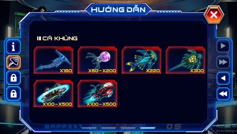 Những phần thưởng khi bắn hạ được cá sẽ cộng thẳng vào ví game của bạn